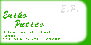 eniko putics business card